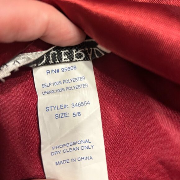 NWT Size 5/6 Ruby colored strapless formal dress - Picture 8 of 13